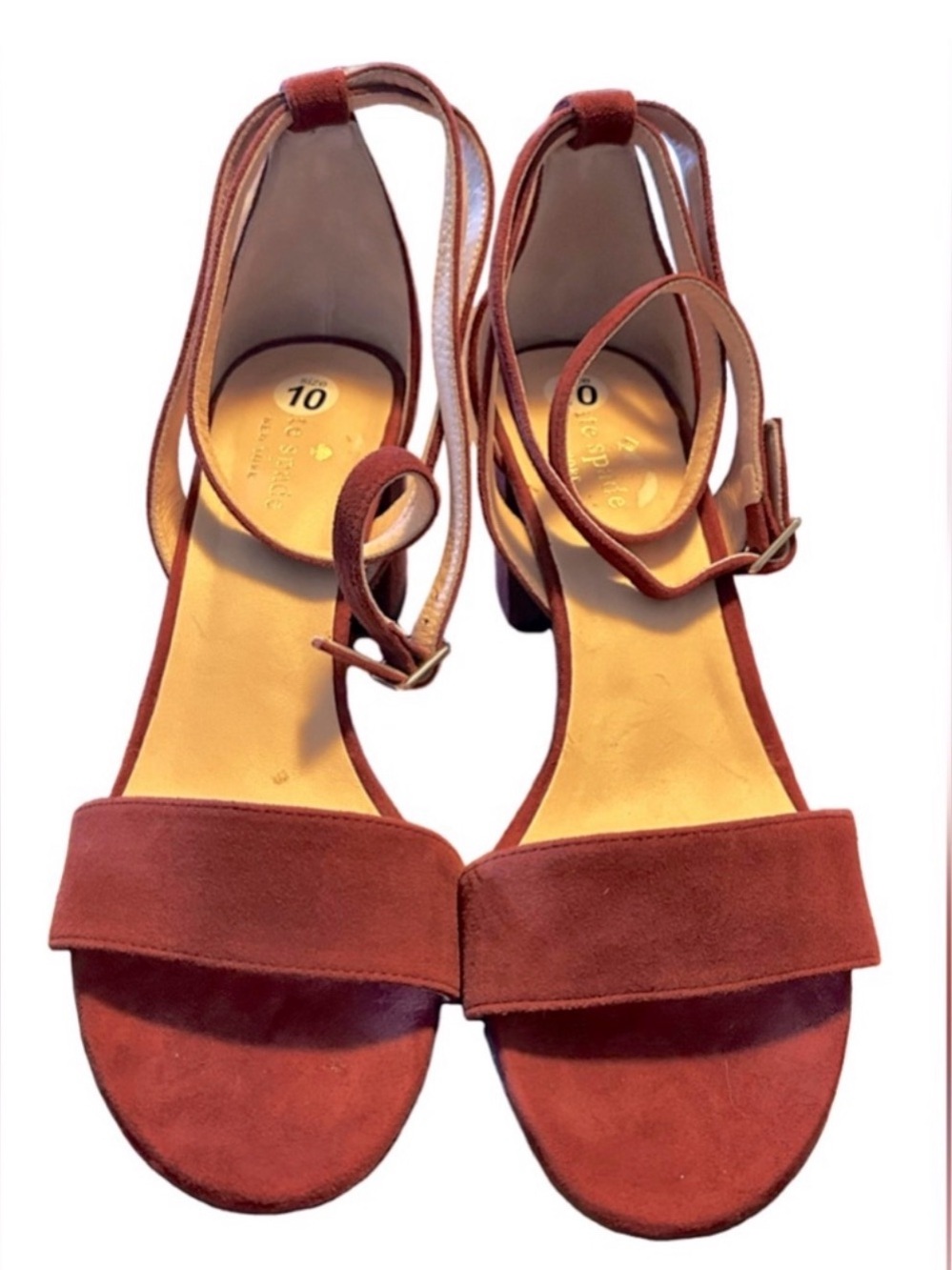 KATE SPADE M Watson Too Deep Crimson Suede Heels Sandals SZ 10M